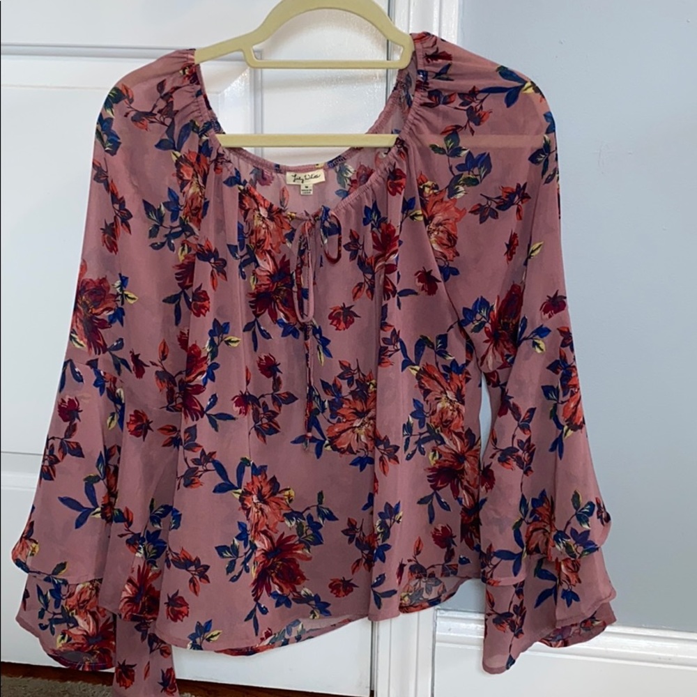 Lily and White Flowey pink Blouse